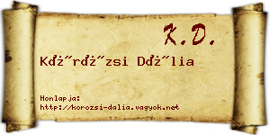 Körözsi Dália névjegykártya
